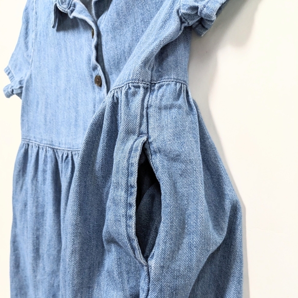 Toddler Girls Old Navy Blue Denim Button-Front Chambray Shirt Dress - Picture 3 of 5